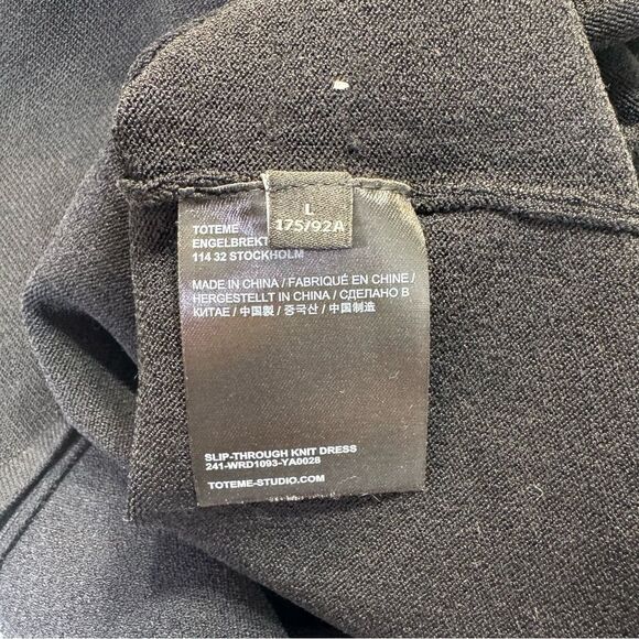 NEW Toteme Slip Through Knit Midi Dress Black Size Large - Picture 9 of 11